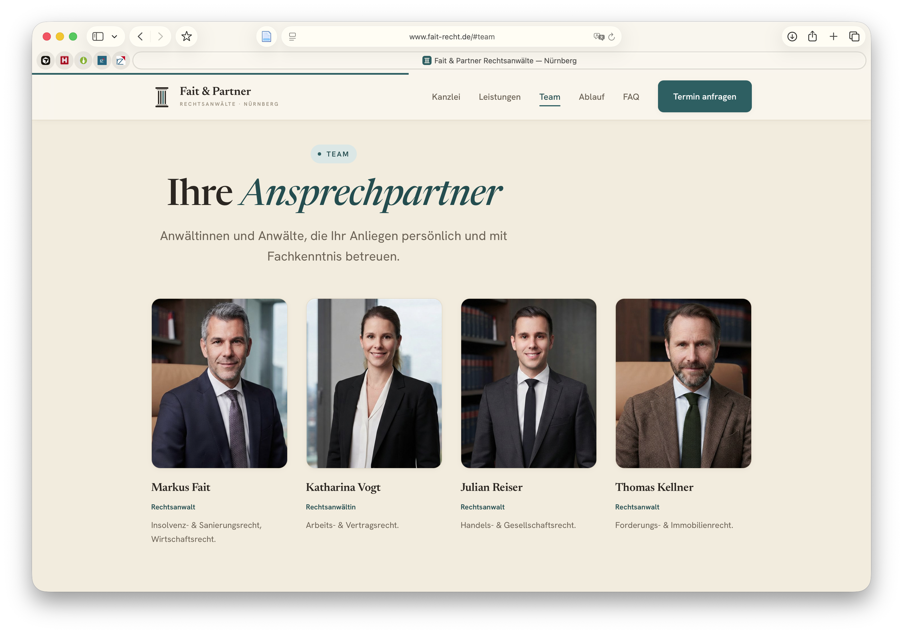 Screenshot von fait-recht.de